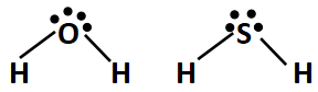 Cấu trúc phân tử của nước và hydrogen sulfide