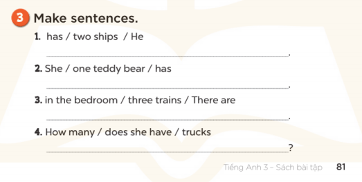 Sách bài tập Tiếng Anh lớp 3 Unit 17 Our toys