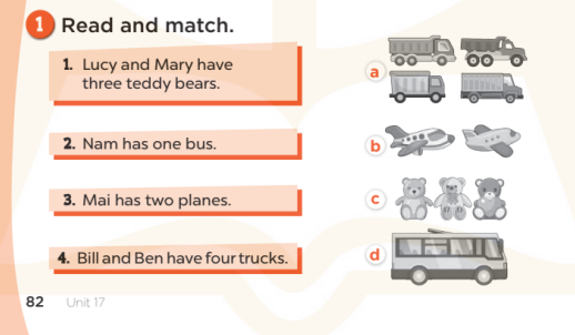 Sách bài tập Tiếng Anh lớp 3 Unit 17 Our toys