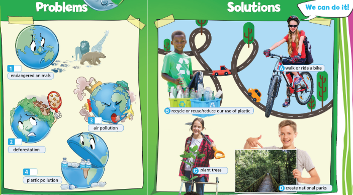 Tiếng Anh 7 Right On Unit 6 Be green trang 94 95