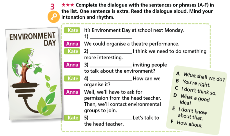 Giải sách bài tập Tiếng Anh lớp 7 Right On Unit 6 Everyday English 6d