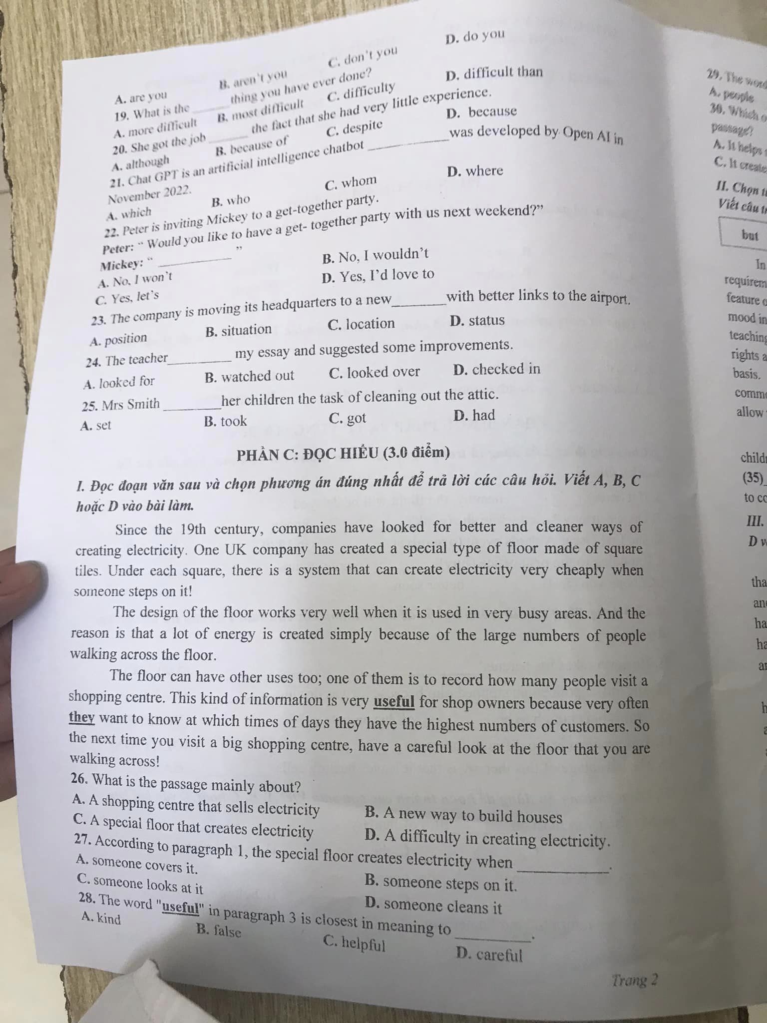 Khảo sát chất lượng học sinh lớp 9 Thanh Hóa