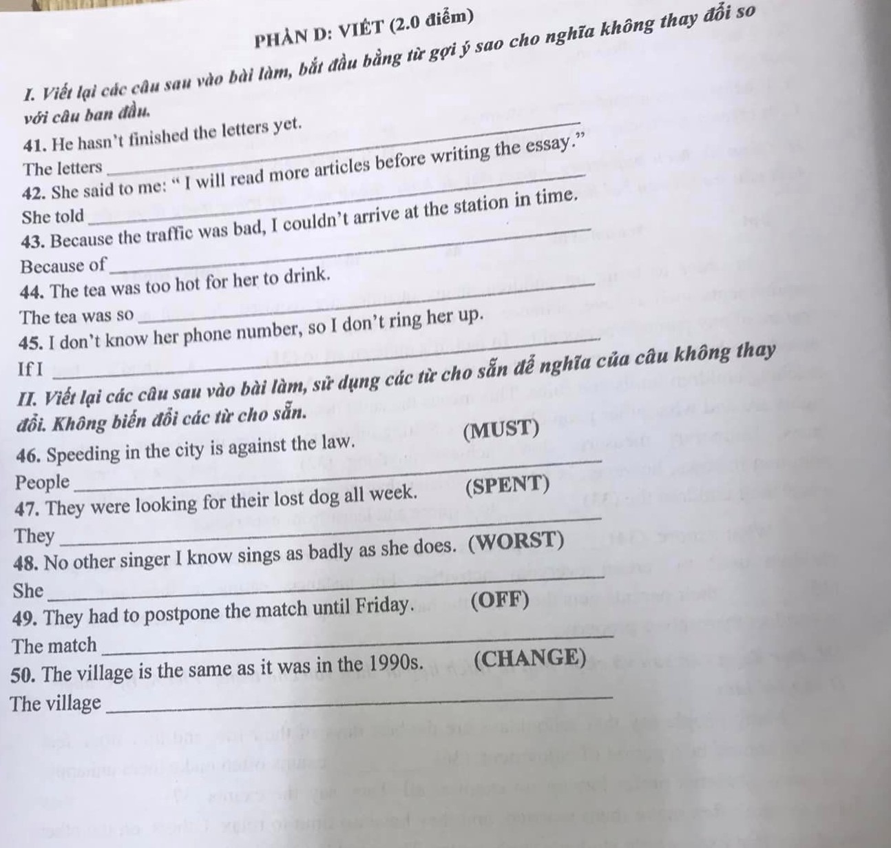 Khảo sát chất lượng học sinh lớp 9 Thanh Hóa