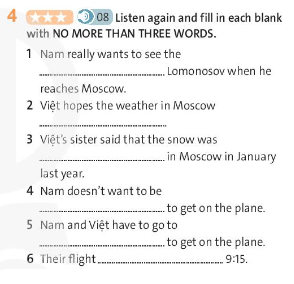 Tiếng Anh 7 Friends Plus Workbook Unit 8 Vocabulary and Listening