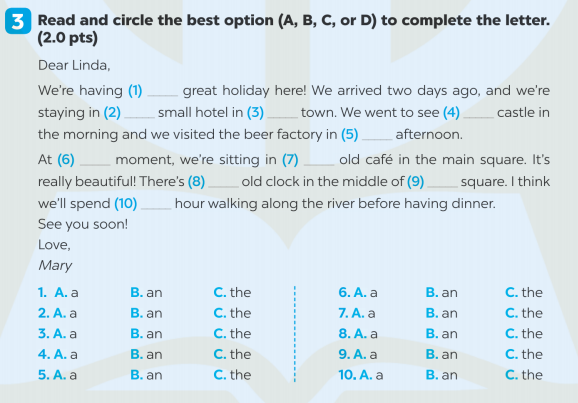 Giải SBT Tiếng Anh 7 Global Success Test Yourself 4