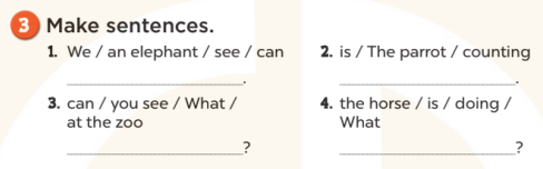 Sách bài tập Tiếng Anh 3 Unit 20 At the zoo