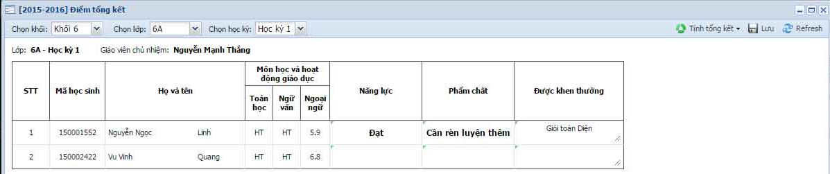 Hướng dẫn giáo viên nhập/xuất học bạ điện tử trên VnEdu