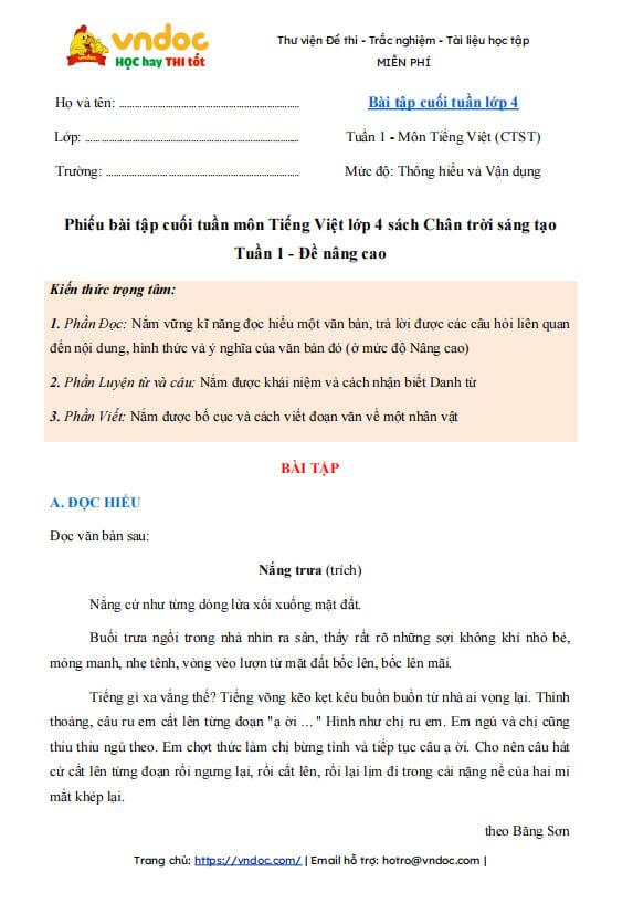 phieu bai tap cuoi tuan lop 4 nang cao mon tieng viet chan troi sang tao tuan 1 1*458457