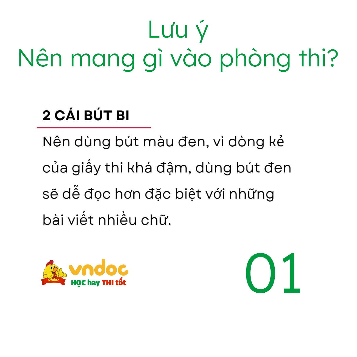 Thí sinh được mang vào phòng thi các vật dụng