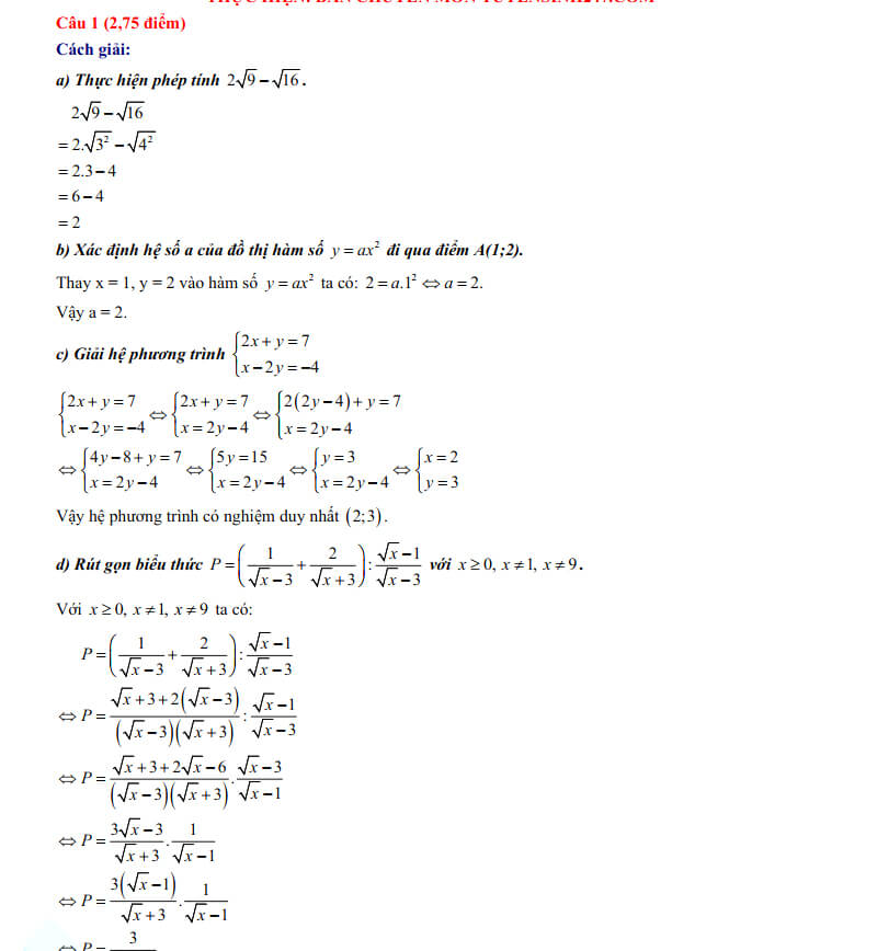 Toán vào 10 Quảng Ninh