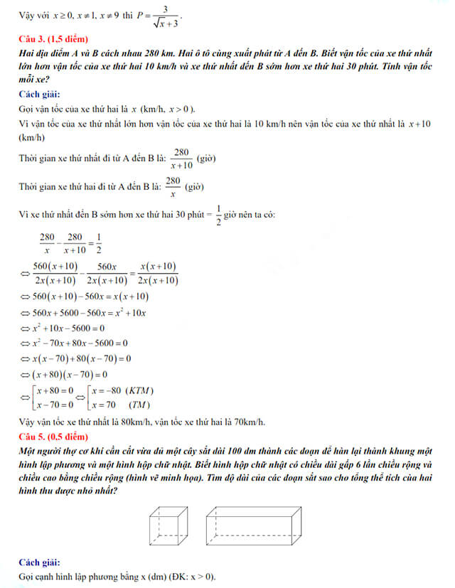 Đề Toán vào 10 Quảng Ninh