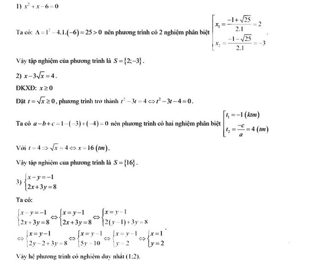 Đáp án đề thi tuyển sinh lớp 10 môn Toán Bình Dương 2023 câu 1