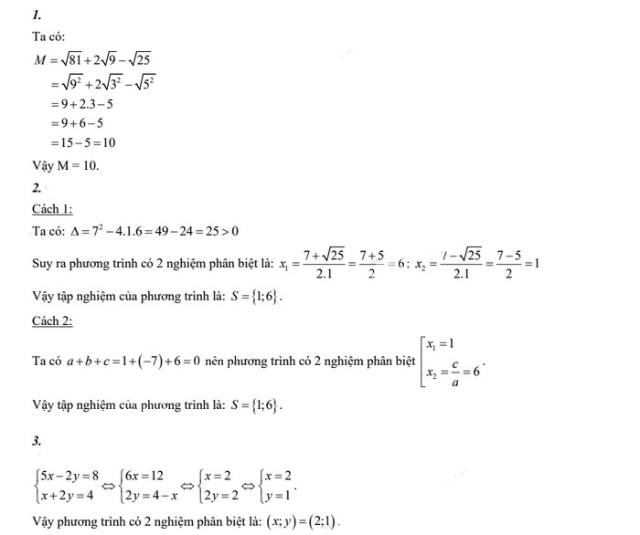 Đề thi tuyển sinh lớp 10 môn toán tỉnh Điện Biên 2023 câu 1
