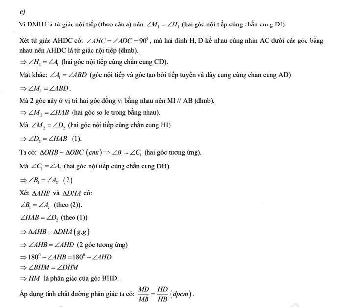 Đề thi tuyển sinh lớp 10 môn toán tỉnh Điện Biên 2023 câu 4 ý c