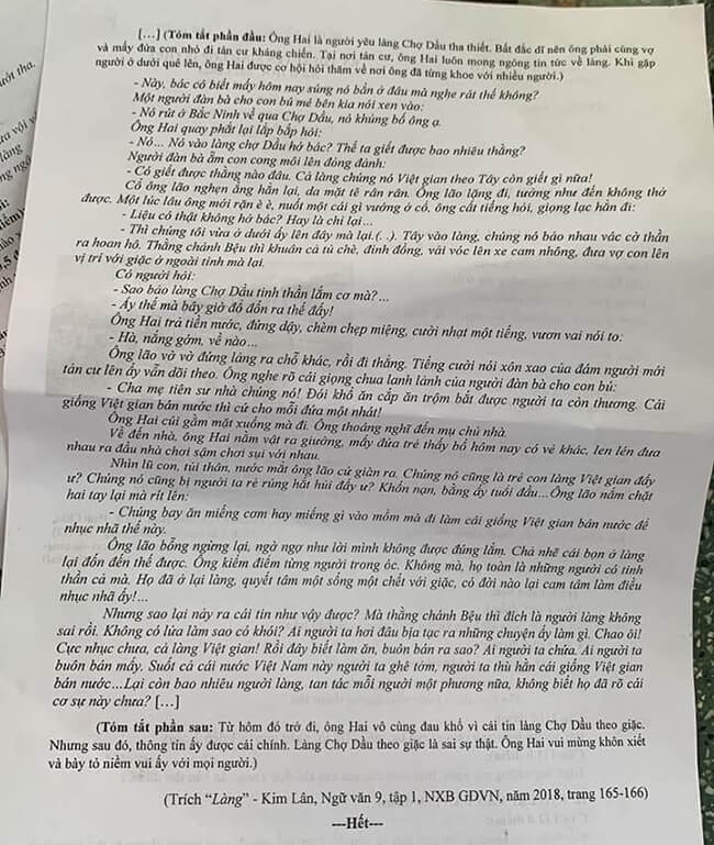 Văn vào 10 Ninh Thuận