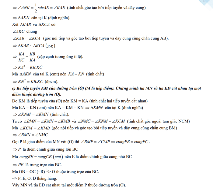 Đáp án đề thi tuyển sinh lớp 10 môn Toán Cần Thơ 2023