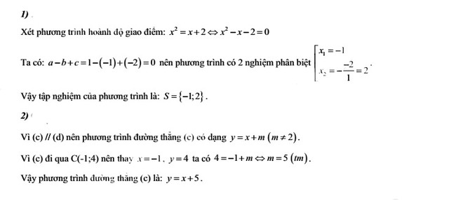 Đáp án đề thi tuyển sinh lớp 10 môn Toán năm 2022 Thái Bình câu 3