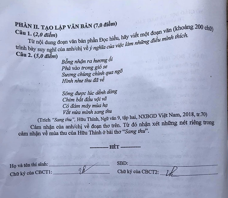 Đáp án đề thi vào lớp 10 môn Văn tỉnh Thanh Hoá 2023 trang 2