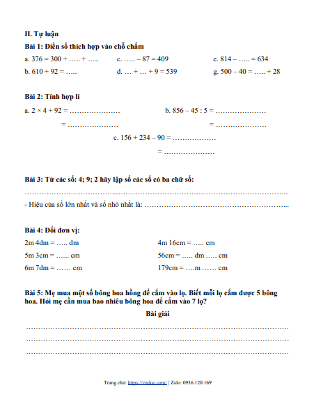 minh hoa de so 3 on tap he mon toan lop 2 ctst h2*465451