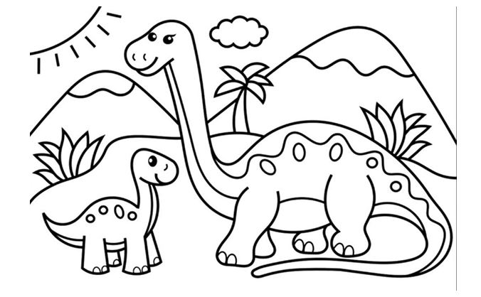 Tranh vẽ tô màu khủng long đẹp