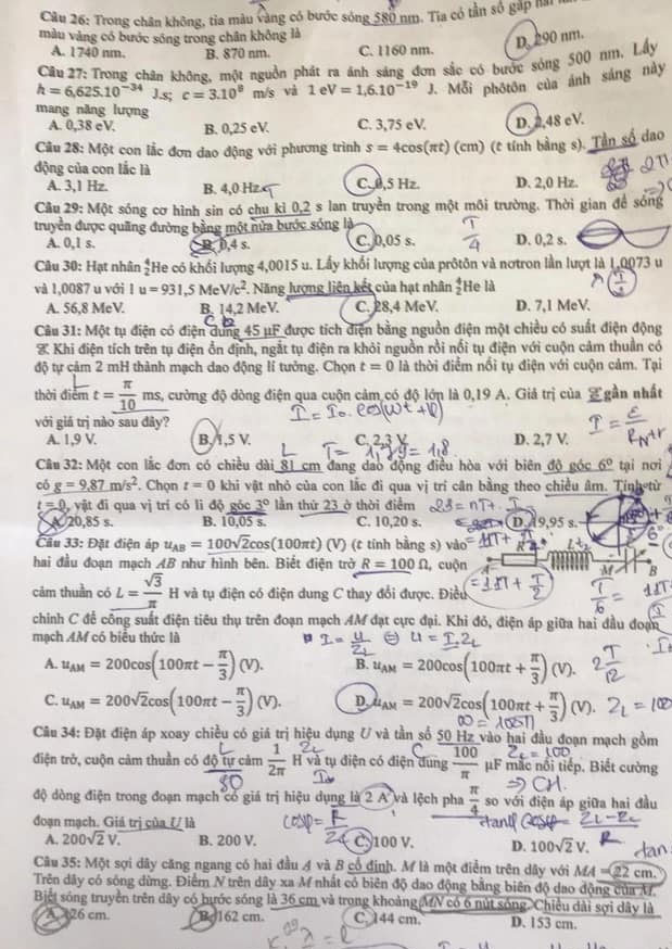 Đề thi Lý THPT Quốc gia 2023