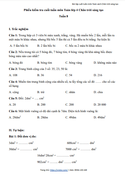 minh hoa bai tap cuoi tuan 8 toan 4 ctst h1*467383