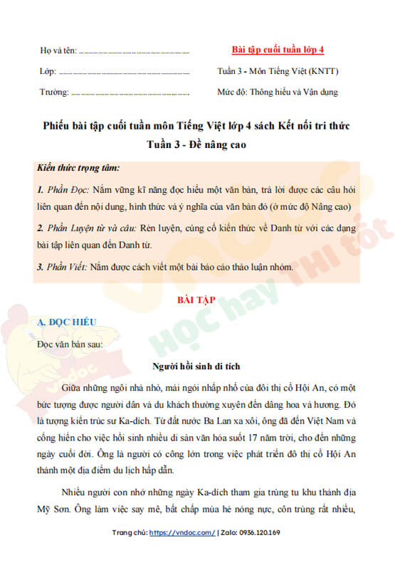 phieu bai tap cuoi tuan lop 4 mon tieng viet nang cao ket noi tri thuc tuan 3 h1*469190