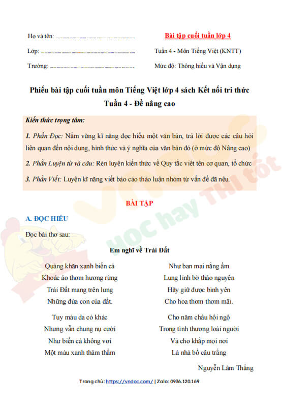 phieu bai tap cuoi tuan lop 4 mon tieng viet nang cao ket noi tri thuc tuan 4 h1*469200