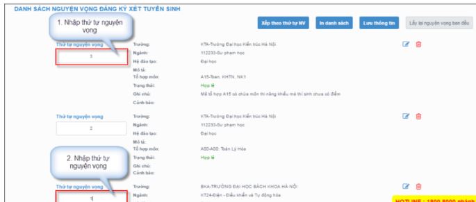 Hướng dẫn thí sinh đăng ký nguyện vọng trực tuyến