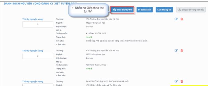 Hướng dẫn thí sinh đăng ký nguyện vọng trực tuyến