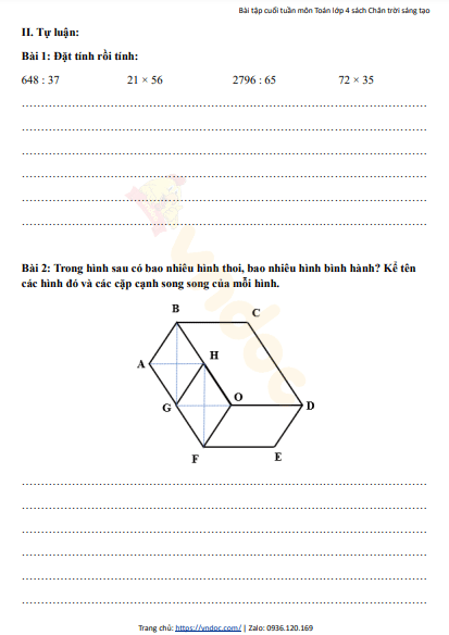 minh hoa bai tap cuoi tuan 25 toan 4 ctst h2*473468