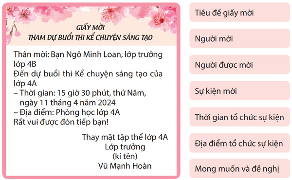 Viết giấy mời lớp 4
