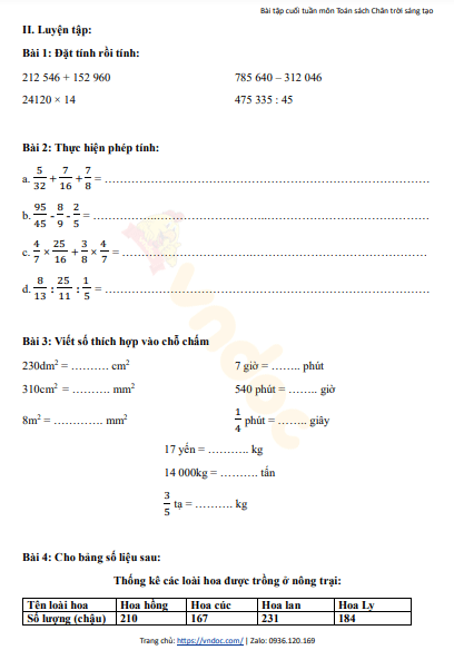 minh hoa bai tap cuoi tuan 35 toan 4 ctst h2*475943