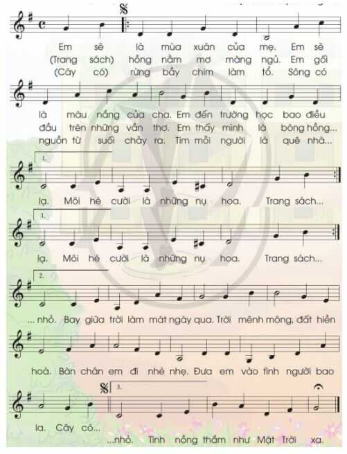 Hát: Em là bông hồng nhỏ SGK Âm nhạc 4 CD