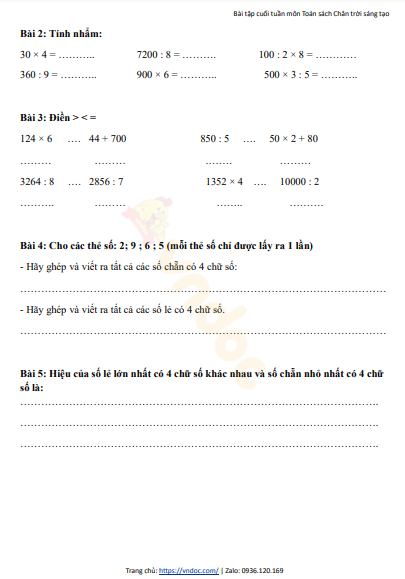 minh hoa bai tap cuoi tuan 2 toan 4 ctst h2*480226