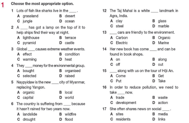 Tiếng Anh 11 Bright Workbook Review Units 3 - 4