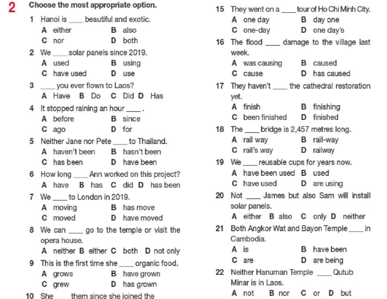 Tiếng Anh 11 Bright Workbook Review Units 3 - 4