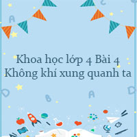 Khoa học lớp 4 Bài 4 Không khí xung quanh ta