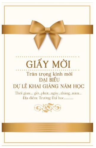 Mẫu giấy mời khai giảng năm học mới