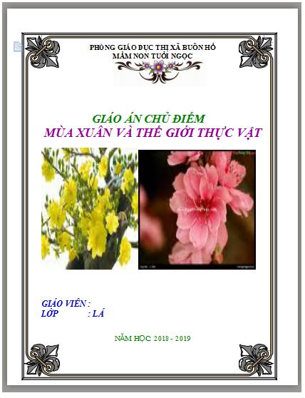 Bìa giáo án đẹp