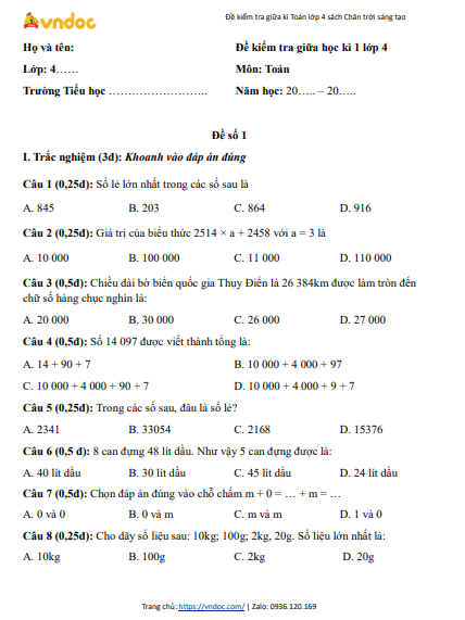minh hoa 1 de thi giua ki 1 toan 4 ctst de so 1*498445