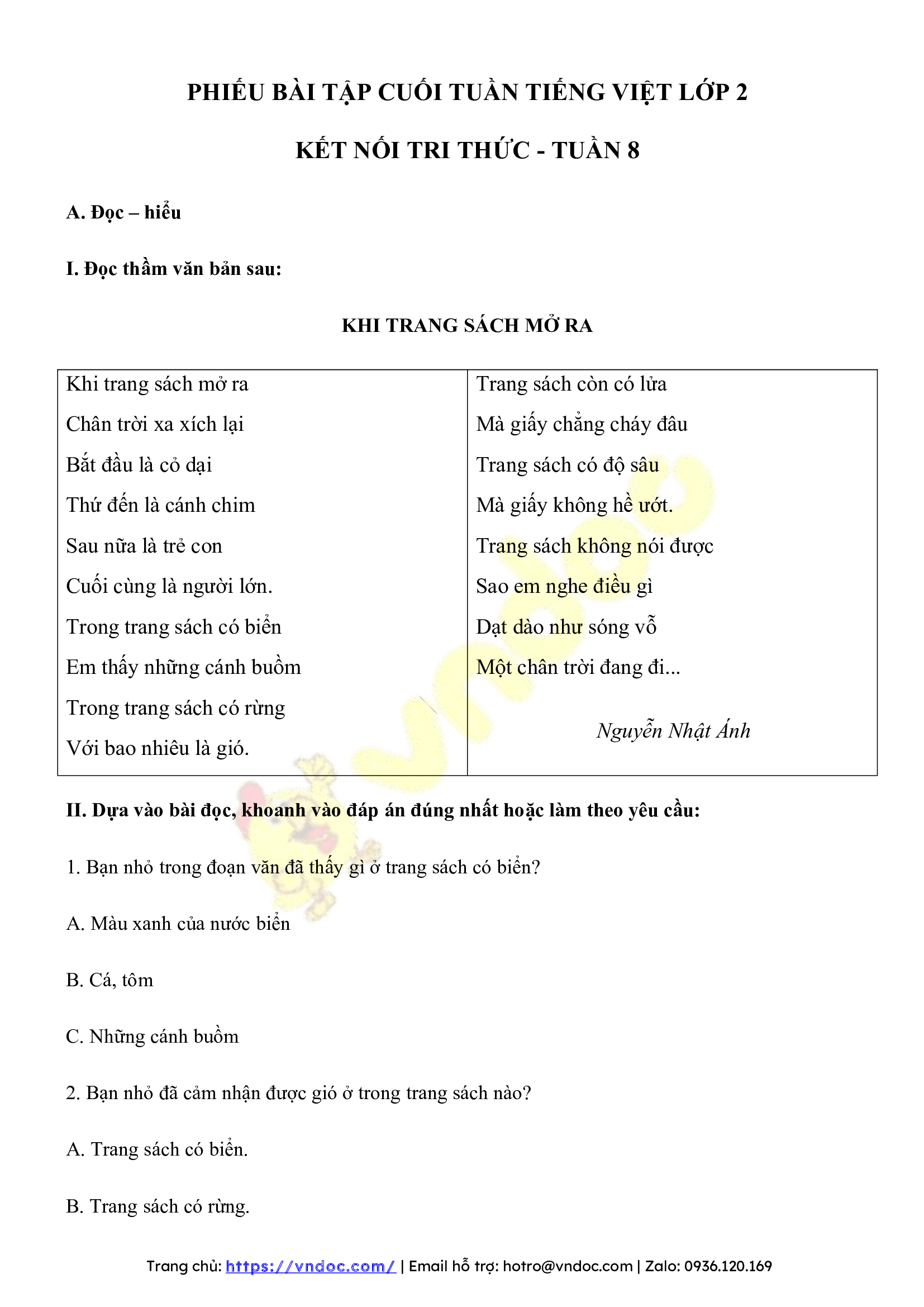 bai tap cuoi tuan tieng viet lop 2 ket noi tri thuc tuan 8 co ban 1*510365