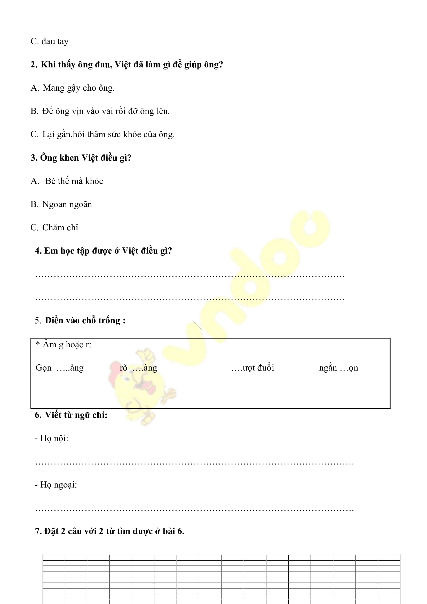 bai tap cuoi tuan tieng viet lop 2 chan troi sang tao tuan 7 co ban 2*513970