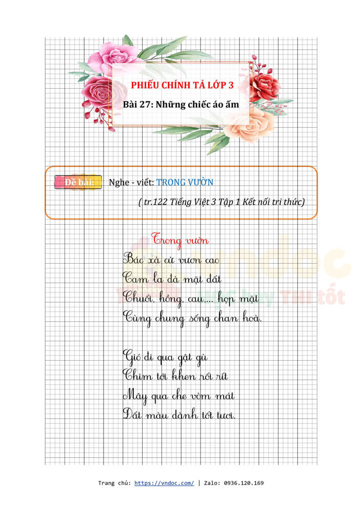 phieu chinh ta lop 3 nghe viet trong vuon trang 122 h2*517734