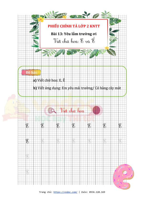 phieu chinh ta lop 2 tuan 7 bai 13 yeu lam truong oi viet chu hoa e e h1*518514