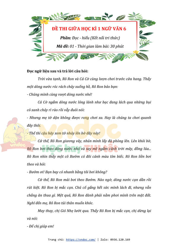 kiem tra doc hieu de thi giua hoc ki 1 mon ngu van 6 ket noi tri thuc de 1 h2*520686