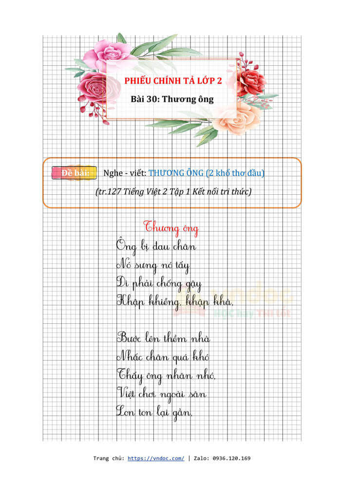 phieu chinh ta lop 2 tuan 16 bai 30 nghe viet thuong ong trang 127 h1*520417