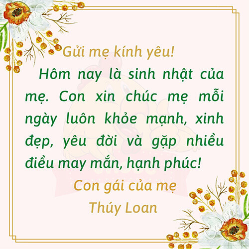 Viết bưu thiếp chúc mừng sinh nhật người thân