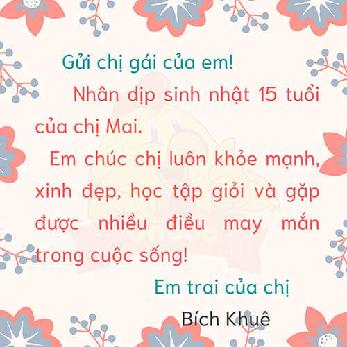 Viết bưu thiếp chúc mừng sinh nhật người thân