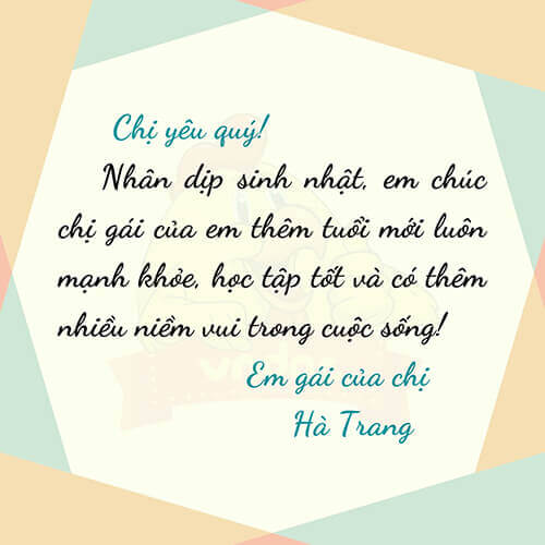Viết bưu thiếp chúc mừng sinh nhật người thân